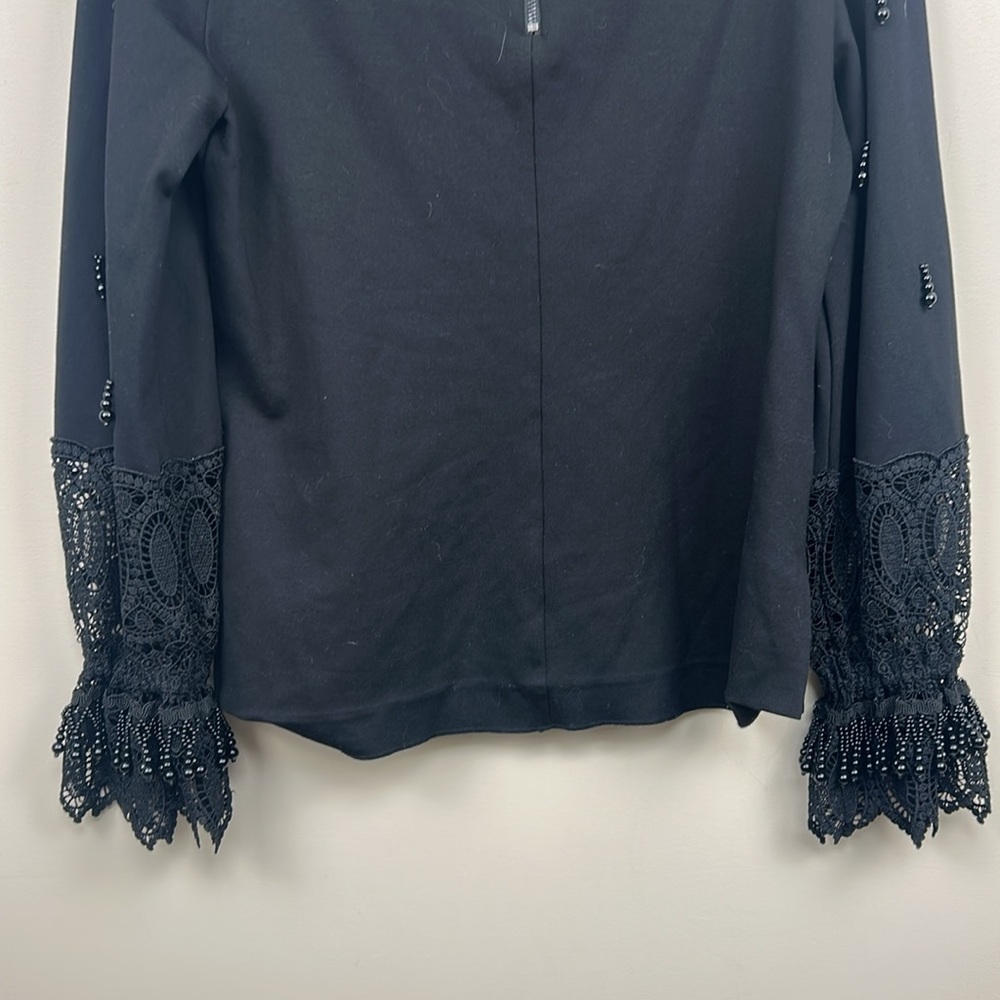 🎀Kobi Halperin  Arianna black Embellished-Sleeve Beaded Top Small - Picture 10 of 12